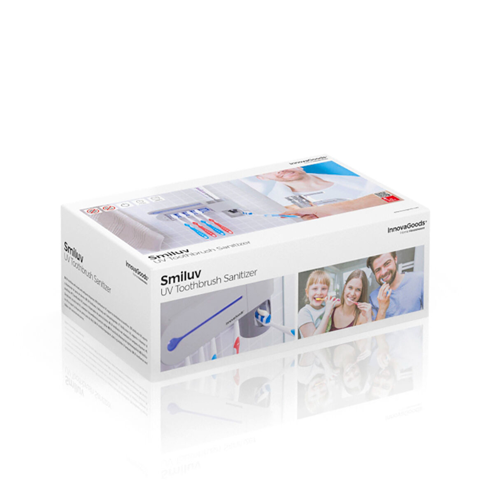 InnovaGoods Uv Toothbrush Steriliser With Stand And Toothpaste Dispenser Smiluv, V0103198,  offering a hygienic way to store your toothbrushes.