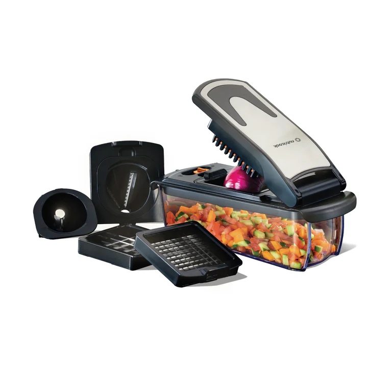 Nutricook Vegetable Chopper – Essentials, 4-In-1 Functionality, Black, NC-VC150