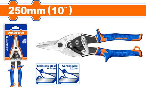 3-Piece 10" Aviation Snip Set – Includes Left, Right & Straight Snips – Max Cutting Thickness: Carbon Steel ≤1.2mm, Stainless Steel ≤0.7mm – Precision Blades with Two-Tone Soft Grip Handles
