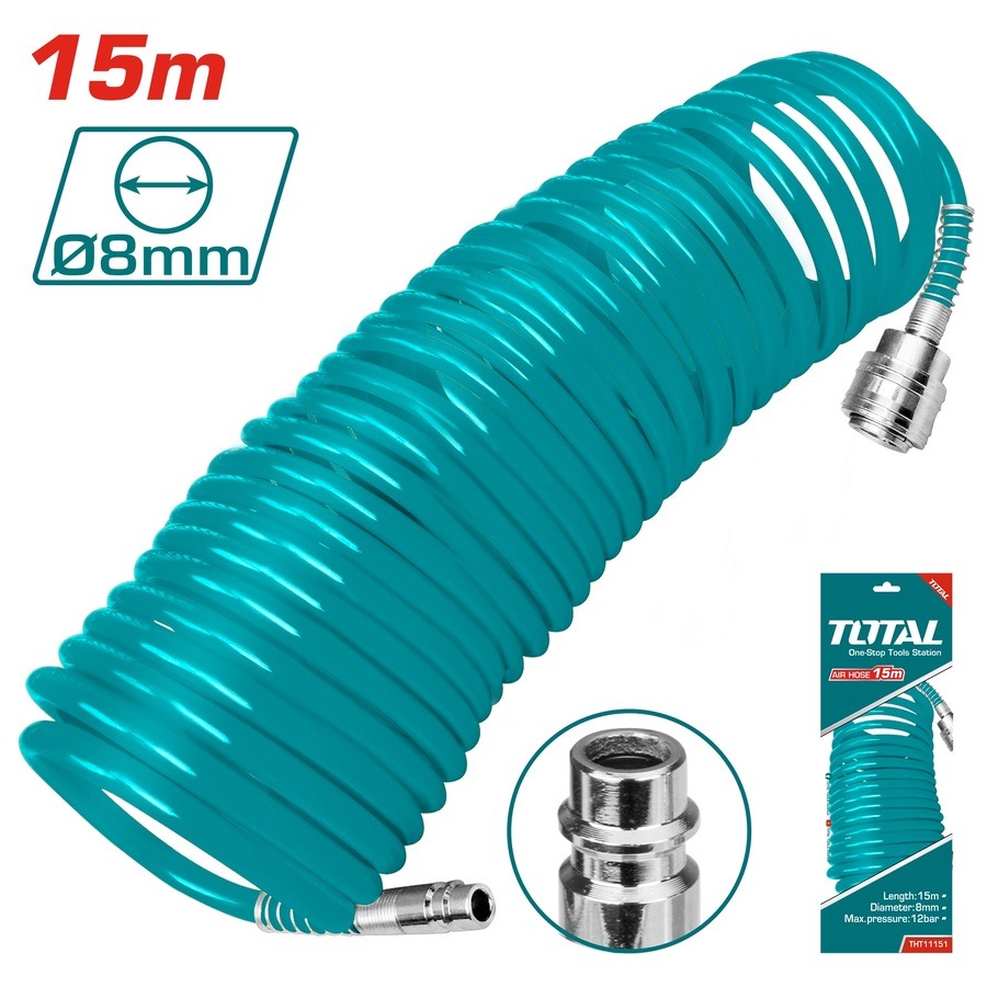 Total Air Hose 15M – Premium Heavy-Duty 15-Meter Flexible Pneumatic Air Compressor Hose for Industrial, Automotive, Construction, and DIY Applications
