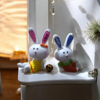 Whimsical Love Bunny Duo Figurines , gift , Whimsical Love Bunny Duo Figurines , gift ,
