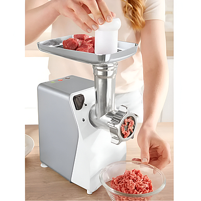 Silvercrest - 1200 W Aluminum Meat Mincer, Stainless Steel cross knife, to make Kebbe , burgers, sausages, minced meat, pate and sauces, falafel. 1 KG per minute.