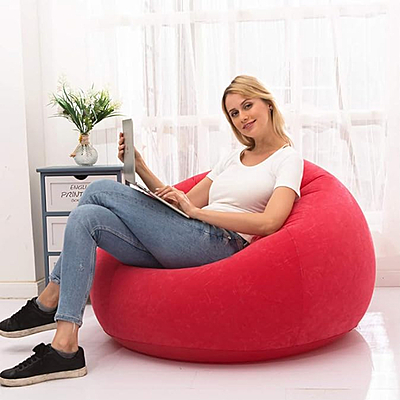 Bean Bag - iNFLATABLE SOFA -SIGLE SIZE -110,110,85(Red)