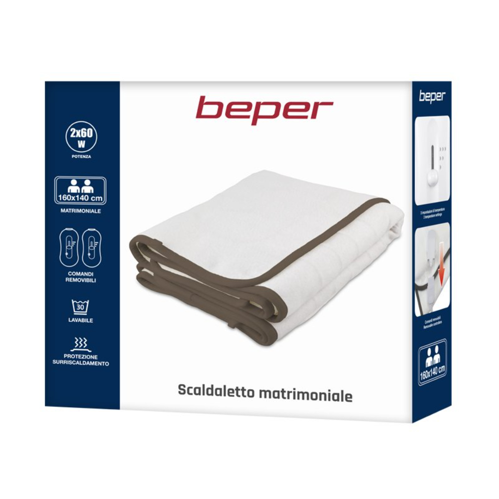Beper Double Size Electric Blanket, P160X140 cm ,120W 203TFO110 Beper Double Size Electric Blanket, P160X140 cm ,120W 203TFO110