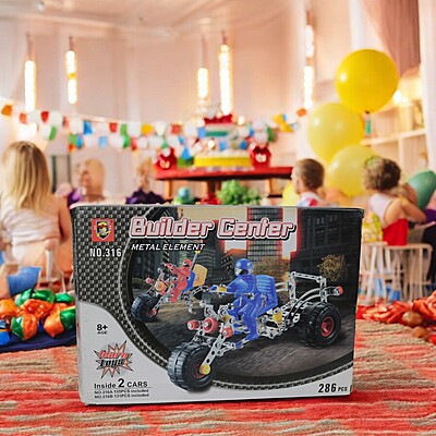 Builder Center Metal Element Set – 286 Pieces, Premium Quality Construction Kit for Building and Assembling Projects, Perfect for DIY Enthusiasts, Hobbyists, and Educational Purposes