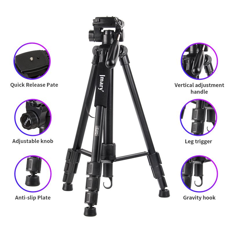 Jmary KP-2254 Professional Aluminium Tripod & Monopod Stand for DSLR Cameras and Mobile Phones – Lightweight, Durable, Adjustable with 4-Section Legs Jmary KP-2254 Professional Aluminium Tripod & Monopod Stand for DSLR Cameras and Mobile Phones – Lightweight, Durable, Adjustable with 4-Section Legs