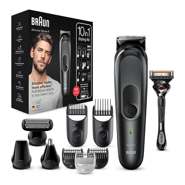 Braun MGK 7331 All-in-One Trimmer – 10-in-1 Multi Grooming Kit, Beard Trimmer, Hair Clipper, Body