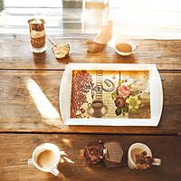Elegant Coffee Paris Flowers Tray โ Brown, 57cm x 35cm โ Stylish and Durable Serving Tray with Floral Parisian Design, Perfect for Serving Elegant Coffee Paris Flowers Tray โ Brown, 57cm x 35cm โ Stylish and Durable Serving Tray with Floral Parisian Design, Perfect for Serving