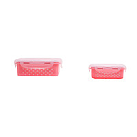 Compact Stackable Food Storage Container Set (2-Pack) - Pink Compact Stackable Food Storage Container Set (2-Pack) - Pink