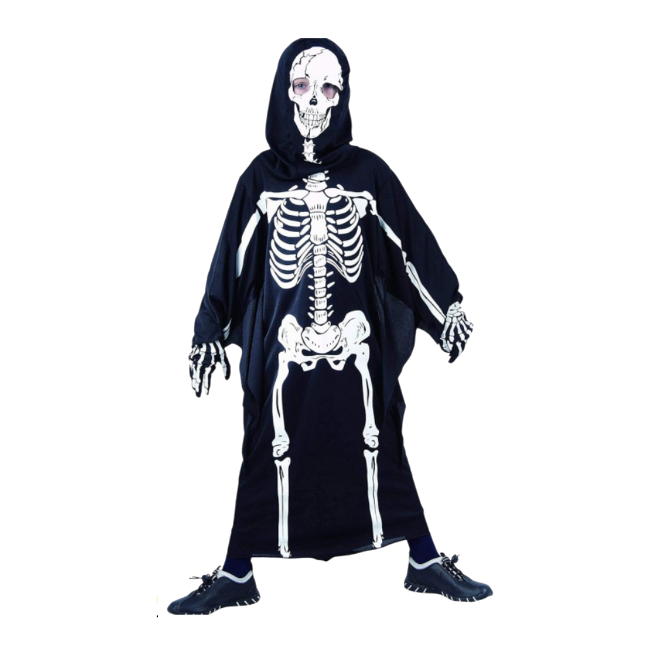 LUCIDA Hooded Skeleton Costume for Kids – Spooky Halloween Robe Outfit