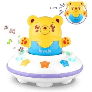 Jie Star Sway Bear – Interactive Musical and Light-Up Baby Toy with Rotating Motion, Soothing Lights, and Fun Sounds, Early Learning Developmental Toy for Infants and Toddlers