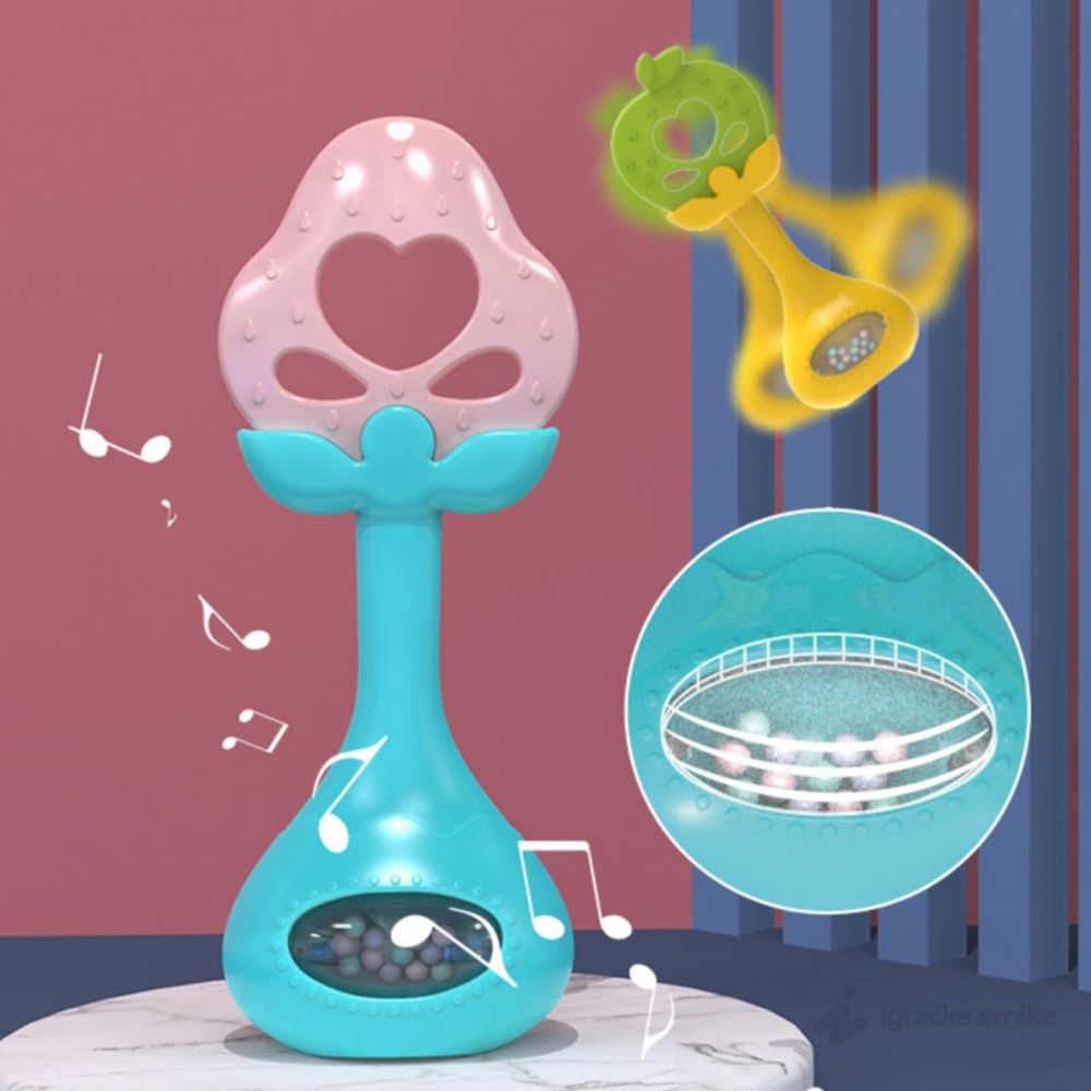 Huanger Rattle Baby Teether – 72P – Multifunctional Baby Rattle, Teething Toy, and Developmental Teether with Colorful, Textured Handles, Safe BPA-Free Materials