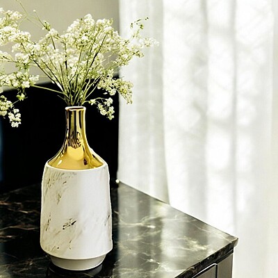 Decorative Flower Holder - White