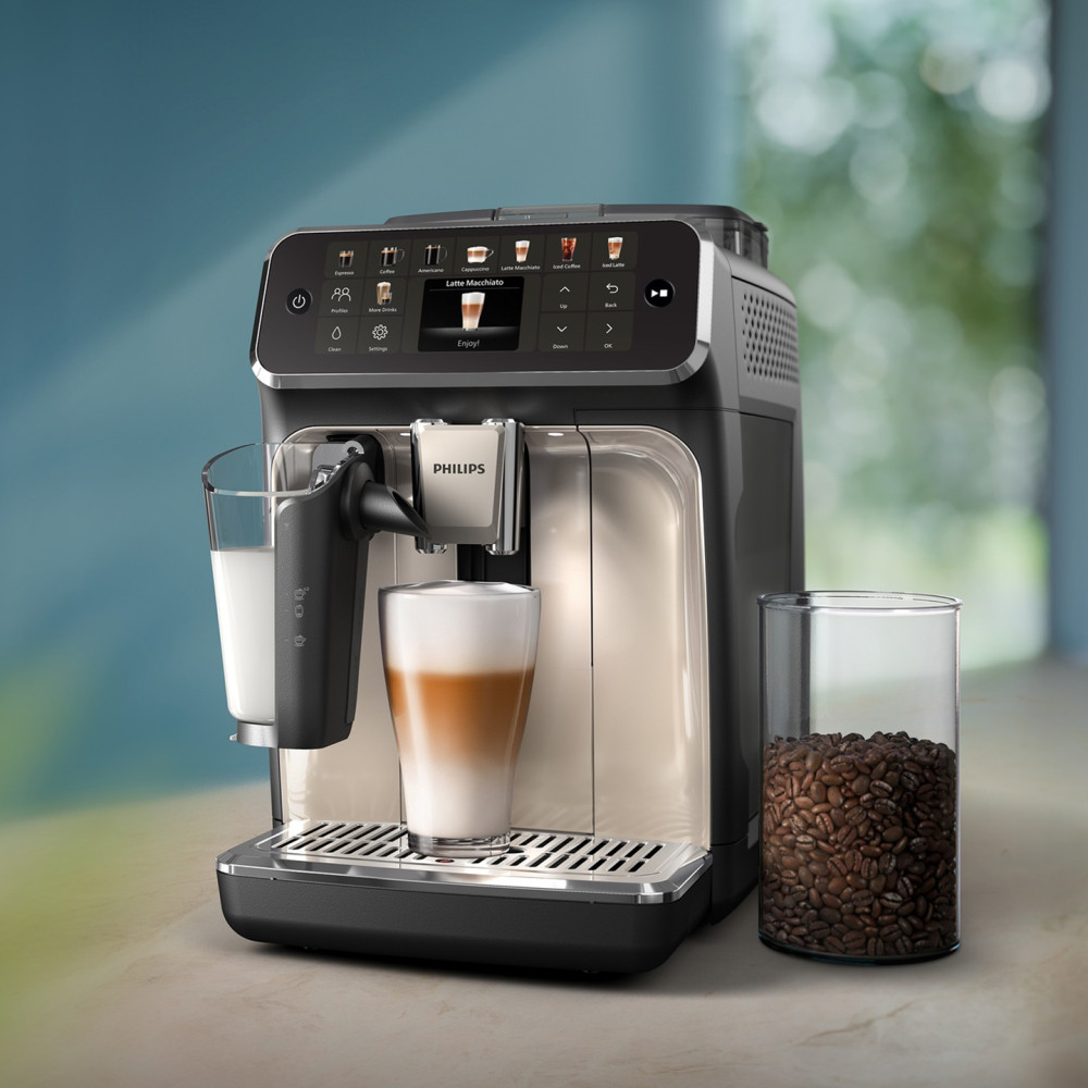 Philips EP5547/90 Fully Automatic LatteGo Espresso Machine – 5500 Series, SilentBrew Technology, Quick Start, Freshly Ground Beans for Aromatic Coffee