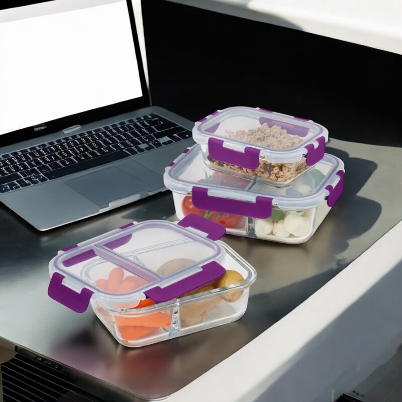 Ernesto Glass Lunch Box set of 3 Ernesto Glass Lunch Box set of 3