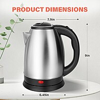 Decakila- Water Kettle, Stainless Steel, 1500W, 1.8L ,220-240V 50-60Hz, Boil-Dry Protection To Prevent Scorching (KEKT031M) Decakila- Water Kettle, Stainless Steel, 1500W, 1.8L ,220-240V 50-60Hz, Boil-Dry Protection To Prevent Scorching (KEKT031M)