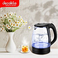 Decakila-water boiler 1850-2200W, 1.8L ,Glass With LED light boiling indicator (KEKT018B) Decakila-water boiler 1850-2200W, 1.8L ,Glass With LED light boiling indicator (KEKT018B)