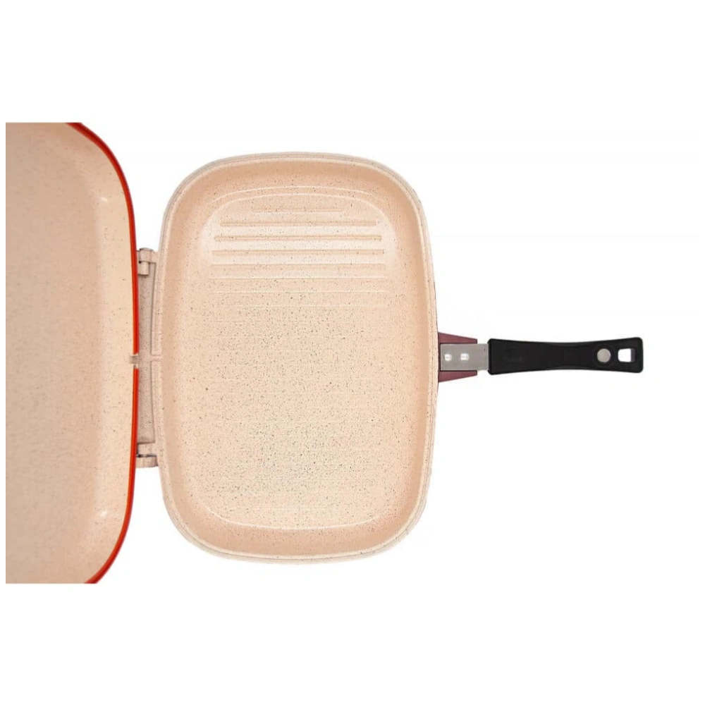 Dorsch - Elegant Deep Red Premium Double Grillpan โ 36cm, Ceramic Non-Stick ProGlider coating, perfect for grilling meats, seafood, vegetables, and more Dorsch - Elegant Deep Red Premium Double Grillpan โ 36cm, Ceramic Non-Stick ProGlider coating, perfect for grilling meats, seafood, vegetables, and more