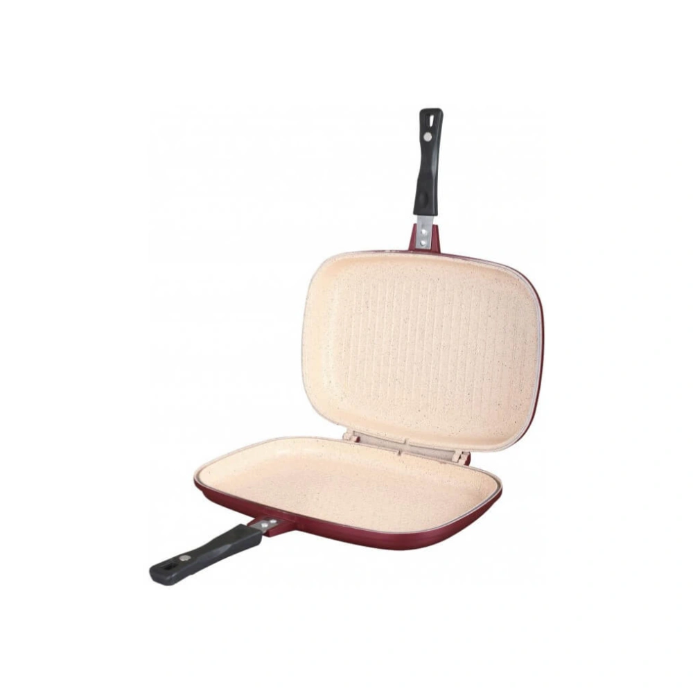 Dorsch - Elegant Deep Red Premium Double Grillpan โ 36cm, Ceramic Non-Stick ProGlider coating, perfect for grilling meats, seafood, vegetables, and more Dorsch - Elegant Deep Red Premium Double Grillpan โ 36cm, Ceramic Non-Stick ProGlider coating, perfect for grilling meats, seafood, vegetables, and more