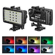 Jmary FM-72RGB Waterproof Fill Light – Professional 40m/130ft Diving LED Video Light, 7-Color RGB Modes (White/Red/Orange/Yellow/Green/Blue/Purple), 5W Power, 5000K–6000K Color Temperature