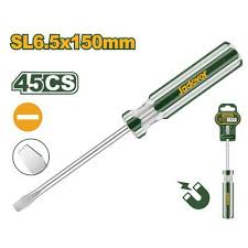 JADEVER JDSD5966 Heavy-Duty Carbon Steel Slotted Screwdriver Bit – Round Shank, 6.5mm Slotted Tip, 6.0mm Diameter, 150mm Length, Precision Machined JADEVER JDSD5966 Heavy-Duty Carbon Steel Slotted Screwdriver Bit – Round Shank, 6.5mm Slotted Tip, 6.0mm Diameter, 150mm Length, Precision Machined