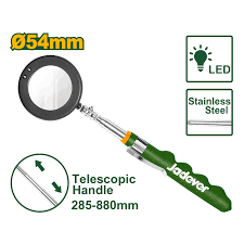 JADEVER JDTU1688 Telescopic Inspection Mirror with LED Light โ Adjustable Length 285mm to 880mm, 54mm Mirror Diameter, Extendable Handle for Automotive, Industrial etc.. JADEVER JDTU1688 Telescopic Inspection Mirror with LED Light โ Adjustable Length 285mm to 880mm, 54mm Mirror Diameter, Extendable Handle for Automotive, Industrial etc..