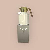 FEENIK- Vacuum Jug Thermos For Hot & Cold -PP Body & Pink Glass Liner , PP BODY+PINK 1.0 L , White/Gold FEENIK- Vacuum Jug Thermos For Hot & Cold -PP Body & Pink Glass Liner , PP BODY+PINK 1.0 L , White/Gold