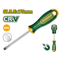 Jadever JDSD1253 Professional Slotted Screwdriver – Heavy-Duty 40CR Steel Construction, 5.5mm Slotted Tip, 5.0mm Round Shank Diameter Jadever JDSD1253 Professional Slotted Screwdriver – Heavy-Duty 40CR Steel Construction, 5.5mm Slotted Tip, 5.0mm Round Shank Diameter