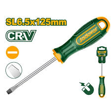Jadever JDSD1265 Professional Heavy-Duty Slotted Screwdriver – Precision 6.5mm Slotted Tip, Reinforced 6.0mm Round Shank Diameter