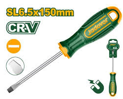 Jadever JDSD1266 Premium Heavy-Duty Slotted Screwdriver – Precision 6.5mm Slotted Tip, Reinforced 6.0mm Round Shank Diameter