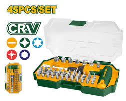 Jadever JDSS8B45 Heavy-Duty 45-Piece T-Handle Wrench Screwdriver Set – High-Strength CR-V Steel Multi-Function Repair Kit with 36 pcs 1/4" × 25 mm Precision Bits