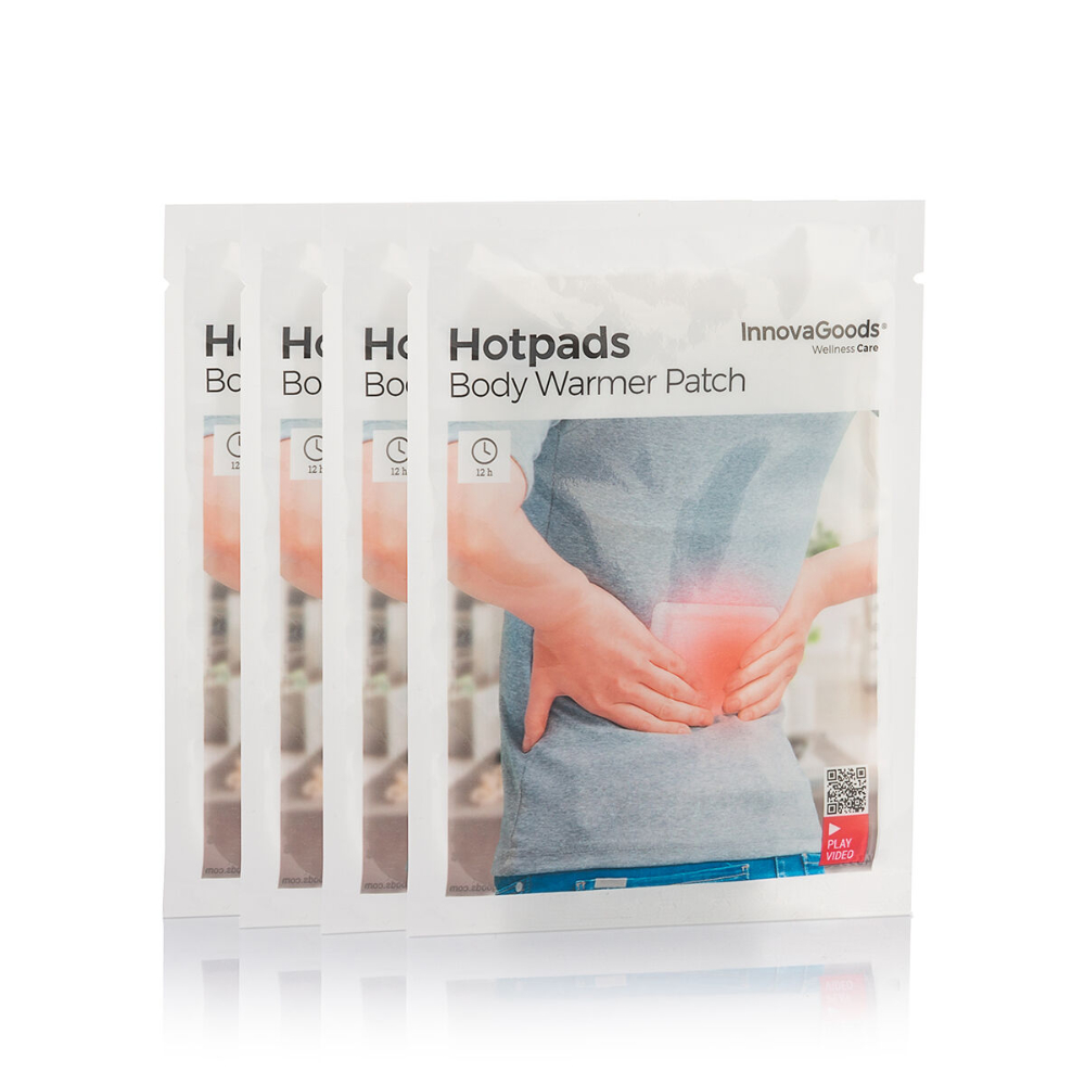 InnovaGoods Adhesive Body Heat Patches Hotpads (Pack Of 4), V0103072 InnovaGoods Adhesive Body Heat Patches Hotpads (Pack Of 4), V0103072