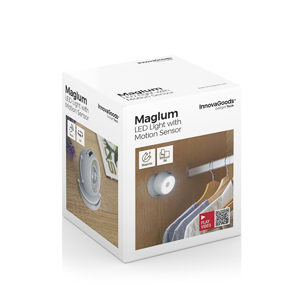 InnovaGoods Led Light With Movement Sensor Maglum, V0103264, Battery-powered (typically uses AAA or AA batteries, not included), Compact and portable (exact dimensions may vary) InnovaGoods Led Light With Movement Sensor Maglum, V0103264, Battery-powered (typically uses AAA or AA batteries, not included), Compact and portable (exact dimensions may vary)