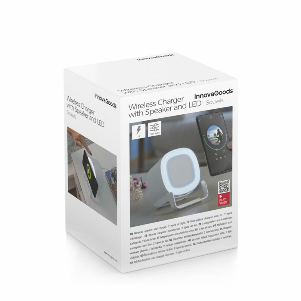 InnovaGoods Wireless Speaker-Charger With Led Souwis, V0103829 InnovaGoods Wireless Speaker-Charger With Led Souwis, V0103829