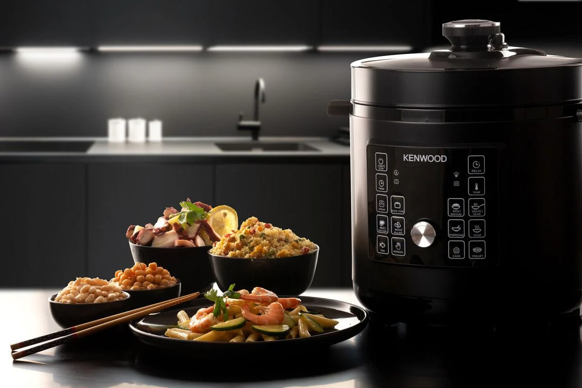 KENWOOD Electric Pressure Cooker PCM95.000BK – 8L Smart Steam Pot, 16-in-1 Multifunctional Programmable Multicooker