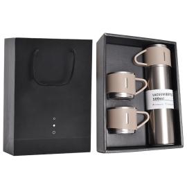 Buy one Get One Stainless Steel Thermos 500ml/16.9oz Black And Beige