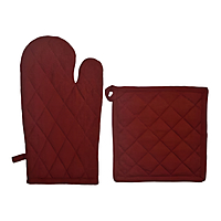 Livarno Home - Dark Red Oven Mitt & Pot Holder Set Livarno Home - Dark Red Oven Mitt & Pot Holder Set