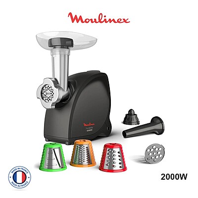 Moulinex HV4 Successor Meat Grinder 2000W – 7-in-1 Electric Mincer (ME472832, Black)