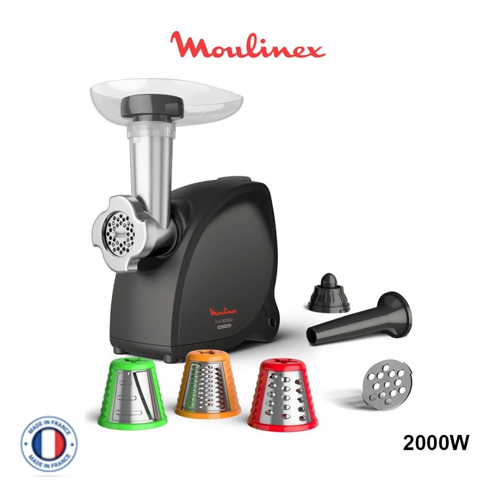 Moulinex HV4 Successor Meat Grinder 2000W – 7-in-1 Electric Mincer (ME472832, Black)