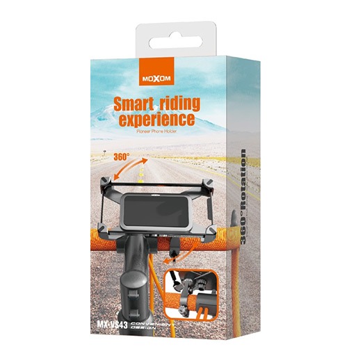 MOXOM MX-VS43 7″ Mobile Phone Bike Mount – Universal 360° Rotating Bicycle Handlebar Holder for Smartphones, MP4 Players & Portable Devices