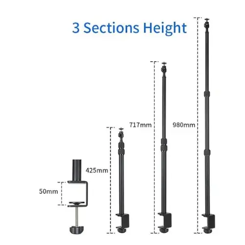 Jmary MT-65 3M Carbon Fiber GoPro Stick – Ultra-Long 3 Meter Extendable Selfie Stick for Action Cameras | Lightweight 0.24kg | Foldable & Portable | Includes Tripod, Mount & Carry Bag