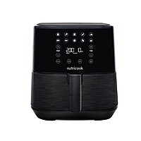 Nutricook 5.5L Air Fryer 2, High-Performance Digital Air Fryer with Rapid Air Circulation Technology, Adjustable Temperature & Timer, Easy-to-Clean Non-Stick Basket, Sleek Black Design