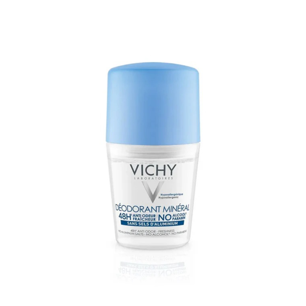 Vichy Mineral Deodorant Roll-On 32148 – Natural 48-Hour Deodorant for Sensitive Skin | Aluminum Salt-Free, Alcohol-Free & Hypoallergenic