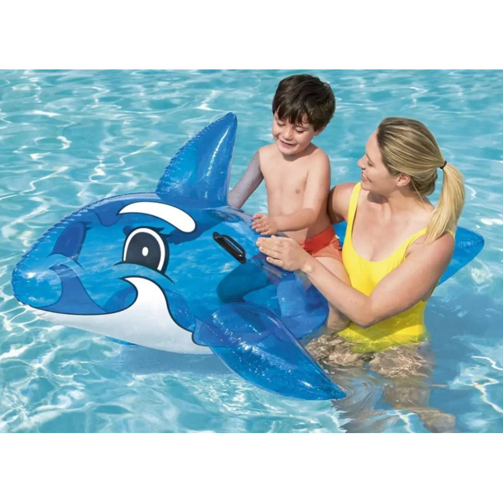 Bestway-Pink/Blue Whale Ride-on