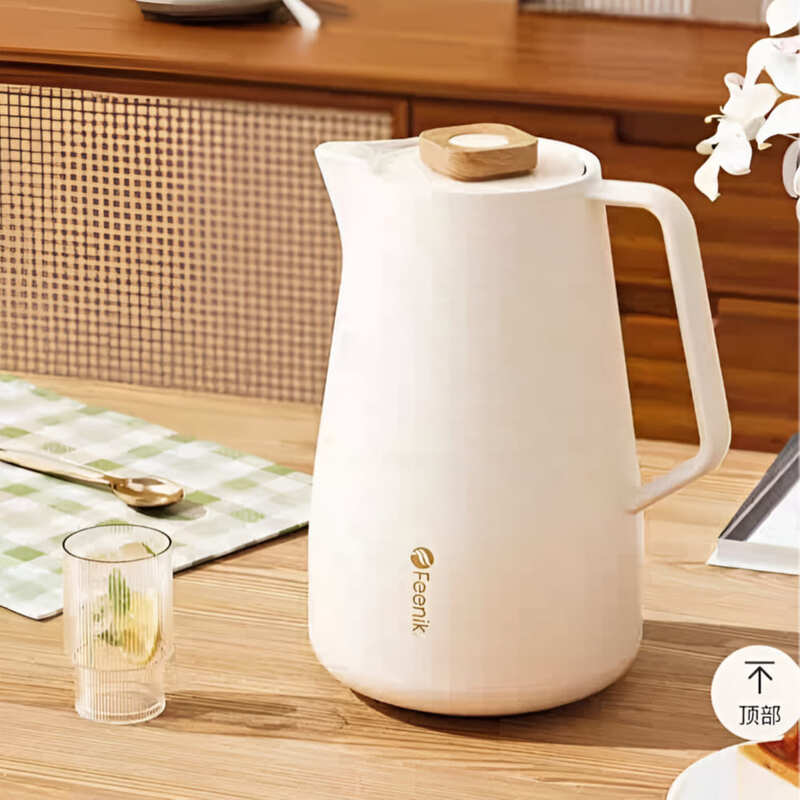 FEENIK- VACCUM JAR -PP BODY+PINK GLASS LINER WHITE 1L FEENIK- VACCUM JAR -PP BODY+PINK GLASS LINER WHITE 1L