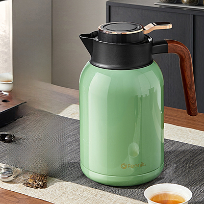 FEENIK- Vacuum Jug Thermos For Hot & Cold Stainless Steel Body Inside And Outside , 2.0 L , Green