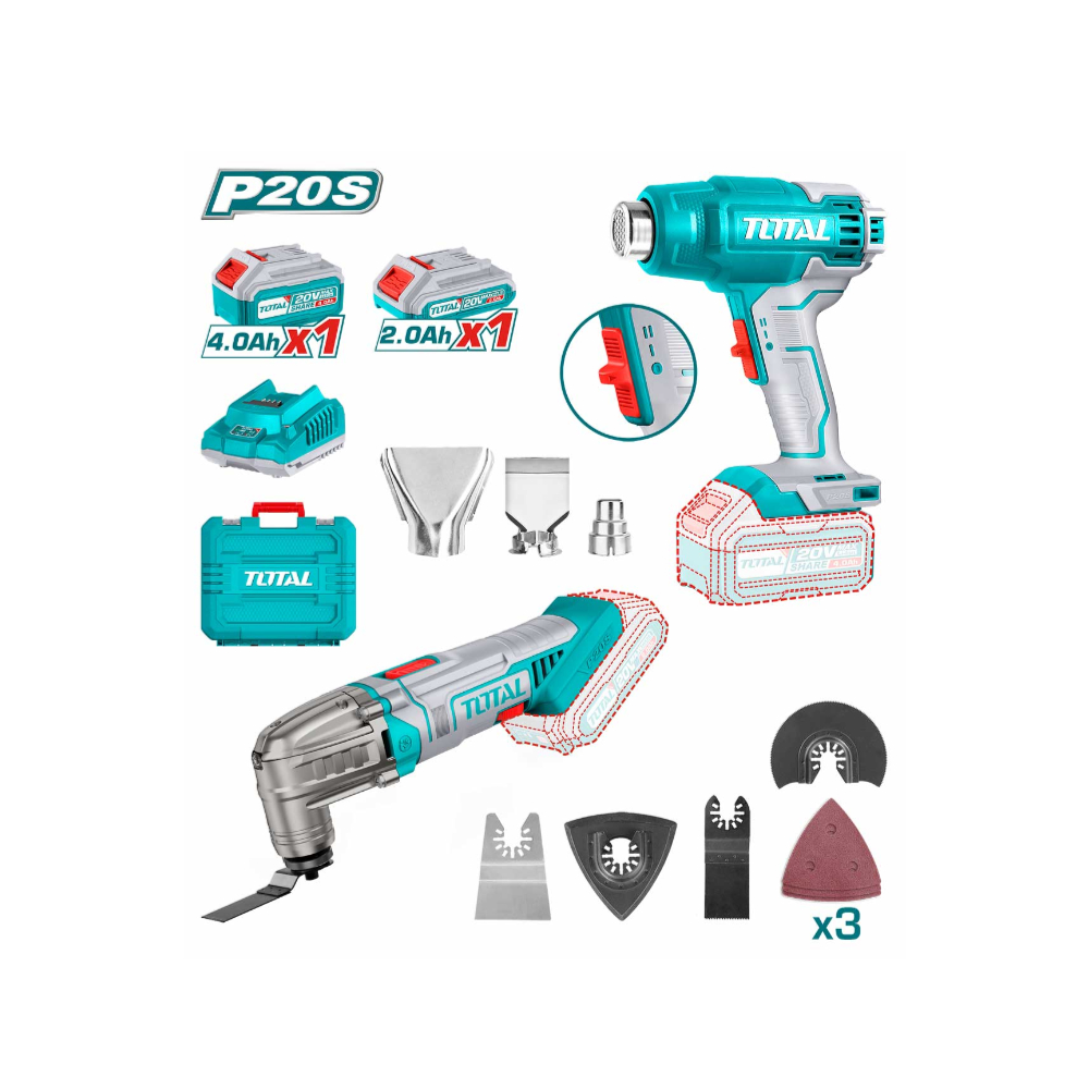 Cordless 2-Piece Combo Kit – Powerful 20V Cordless Drill and Impact Driver Set with 2 x 2.0Ah Lithium-Ion Batteries, Fast Charger, and Accessories for DIY, Home Improvement