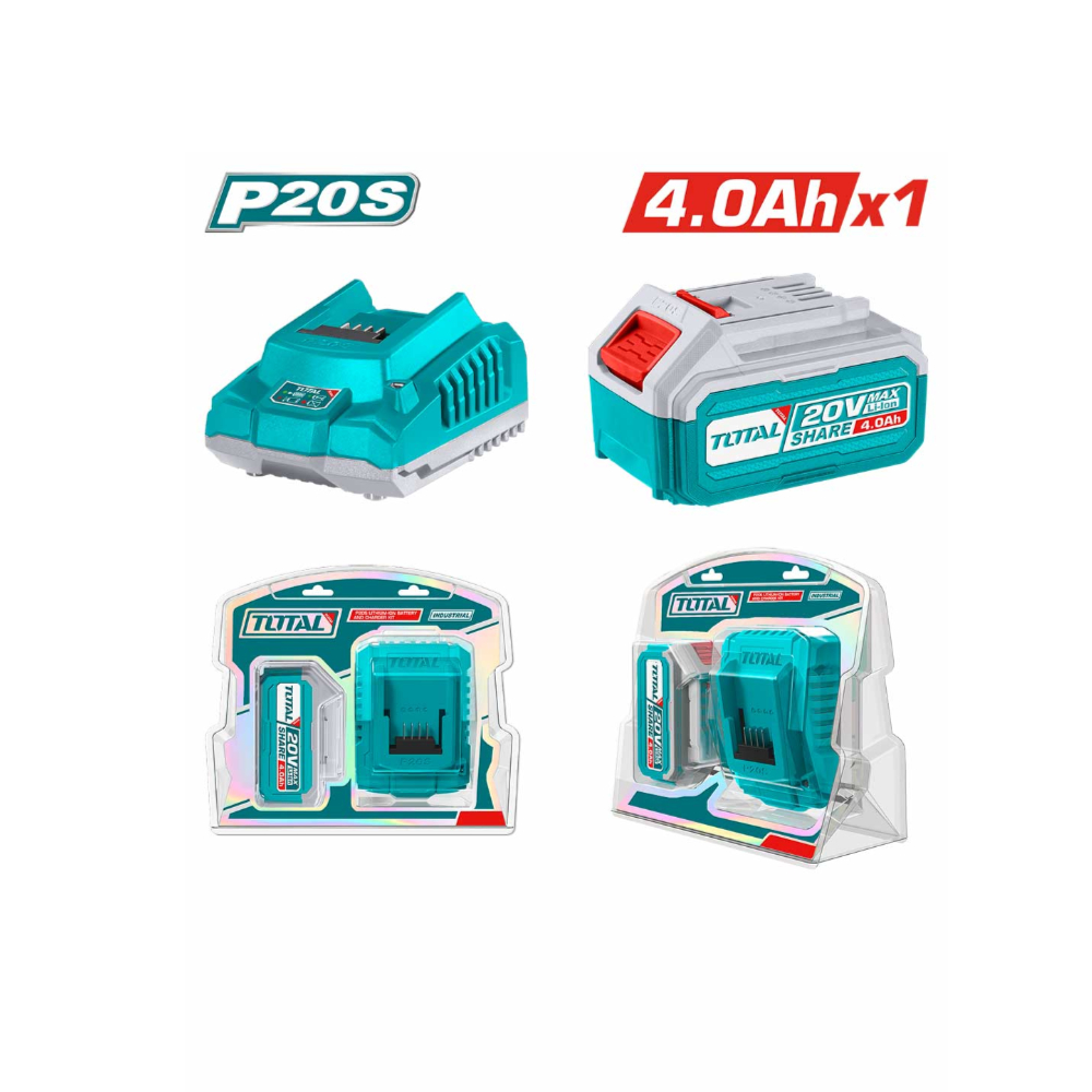 P20S Lithium-Ion Battery and Charger Kit – High-Performance 20V Rechargeable Battery with Fast Charger for Power Tools, Providing Extended Run Time and Quick Recharging for Efficient Use