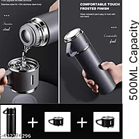 Stainless Steel Thermo 500ml/16.9oz Vacuum Insulated Bottle with Cup for Coffee Hot drink and Cold drink water flask.(Blue,Set) Stainless Steel Thermo 500ml/16.9oz Vacuum Insulated Bottle with Cup for Coffee Hot drink and Cold drink water flask.(Blue,Set)
