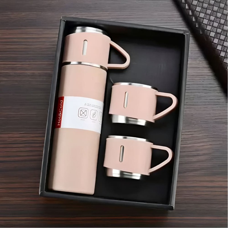 Stainless Steel Thermo 500ml/16.9oz Cup for Coffee Hot drink and Cold drink water flask.(pink,Set of 4 pieces )) Stainless Steel Thermo 500ml/16.9oz Cup for Coffee Hot drink and Cold drink water flask.(pink,Set of 4 pieces ))